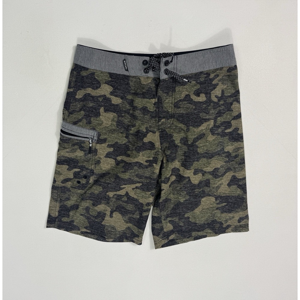 Rip Curl Mirage Board Shorts Mens 27 Camo Stretch Swim Trunks Surf Beach Green